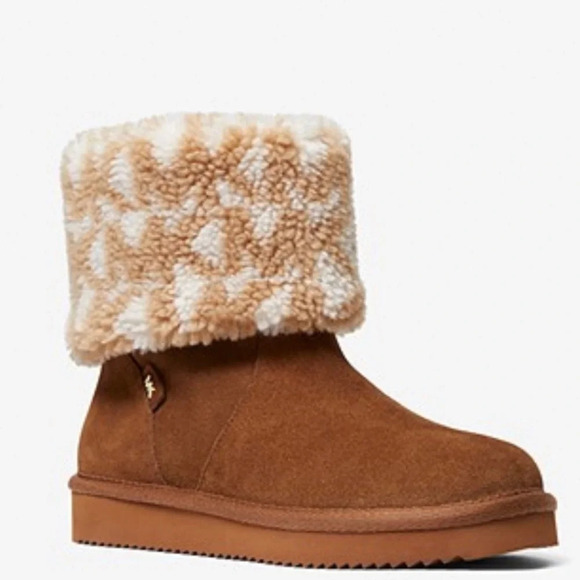MICHAEL KORS Logo Sherpa and Suede Boot size 5 - Picture 1 of 10